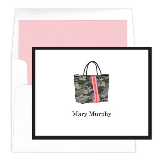 Camo Tote Bag Folded Note Cards